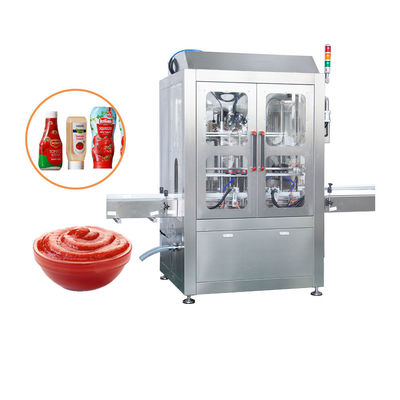 Całkowicie automatyczna pompa tłokowa Ketchup Pomidorowa pasta Maszyna do napełniania butelek Linia produkcyjna Maszyna do pakowania sosu pomidorowego